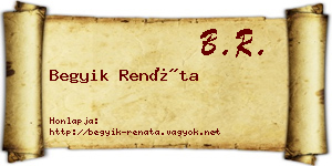 Begyik Renáta névjegykártya